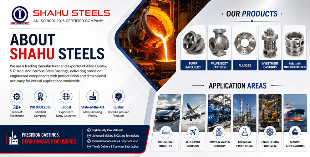 Steel Castings & Precision Components
Leading Supplier of Alloys Steel Castings & S.G. Iron Castings
High-Quality Pump Castings & Pump Components